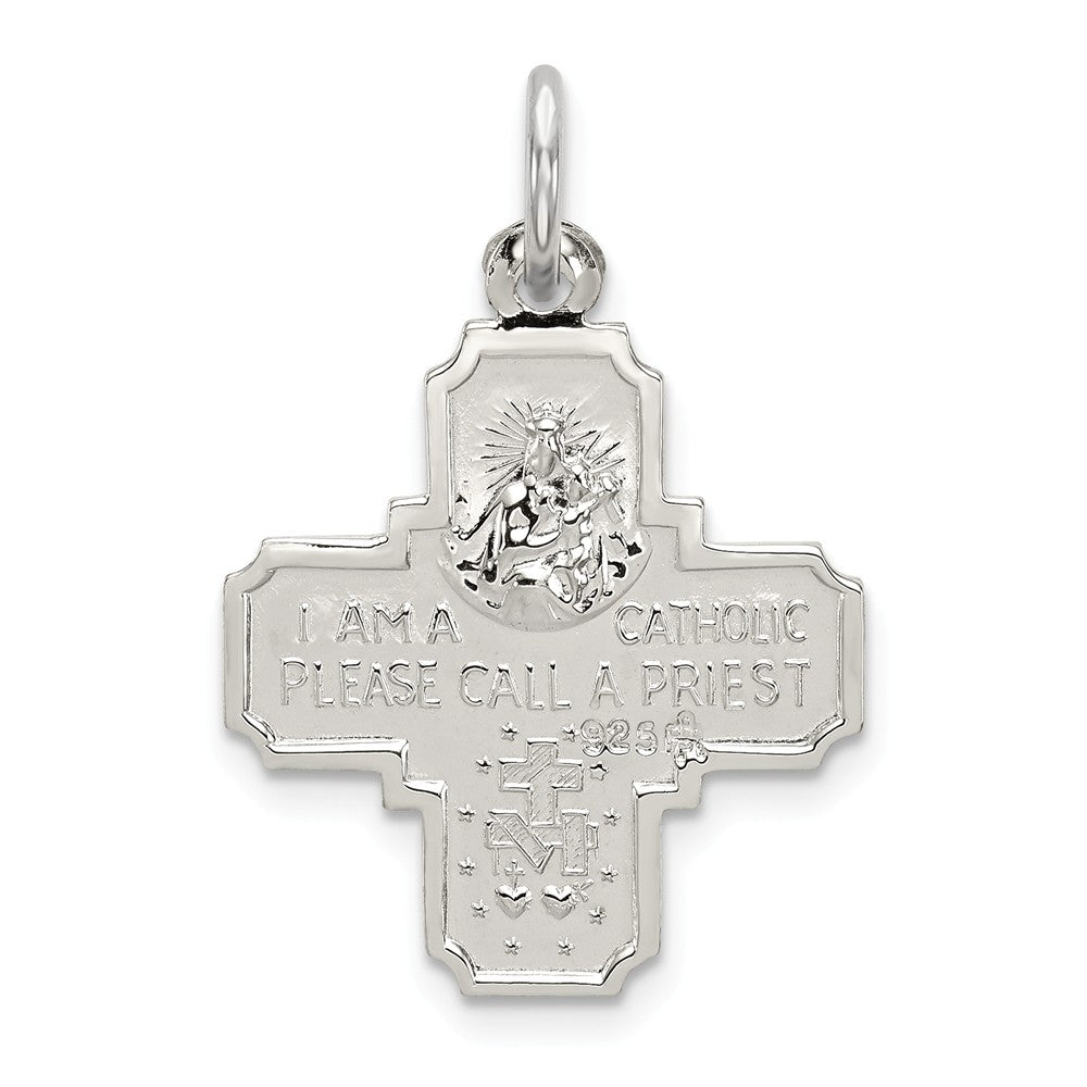 FJC Finejewelers Sterling Silver 4-way Medal Pendant Necklace - Chain Included