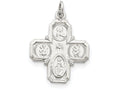 FJC Finejewelers Sterling Silver 4-way Medal Pendant Necklace - Chain Included