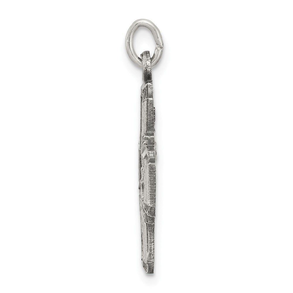 FJC Finejewelers Sterling Silver Antiqued 4-way Medal Pendant Necklace - Chain Included