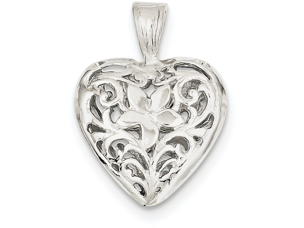 FJC Finejewelers Sterling Silver Filigree Heart Charm
