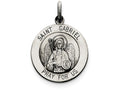 FJC Finejewelers Sterling Silver Antiqued Saint Gabriel Medal Pendant Necklace - Chain Included