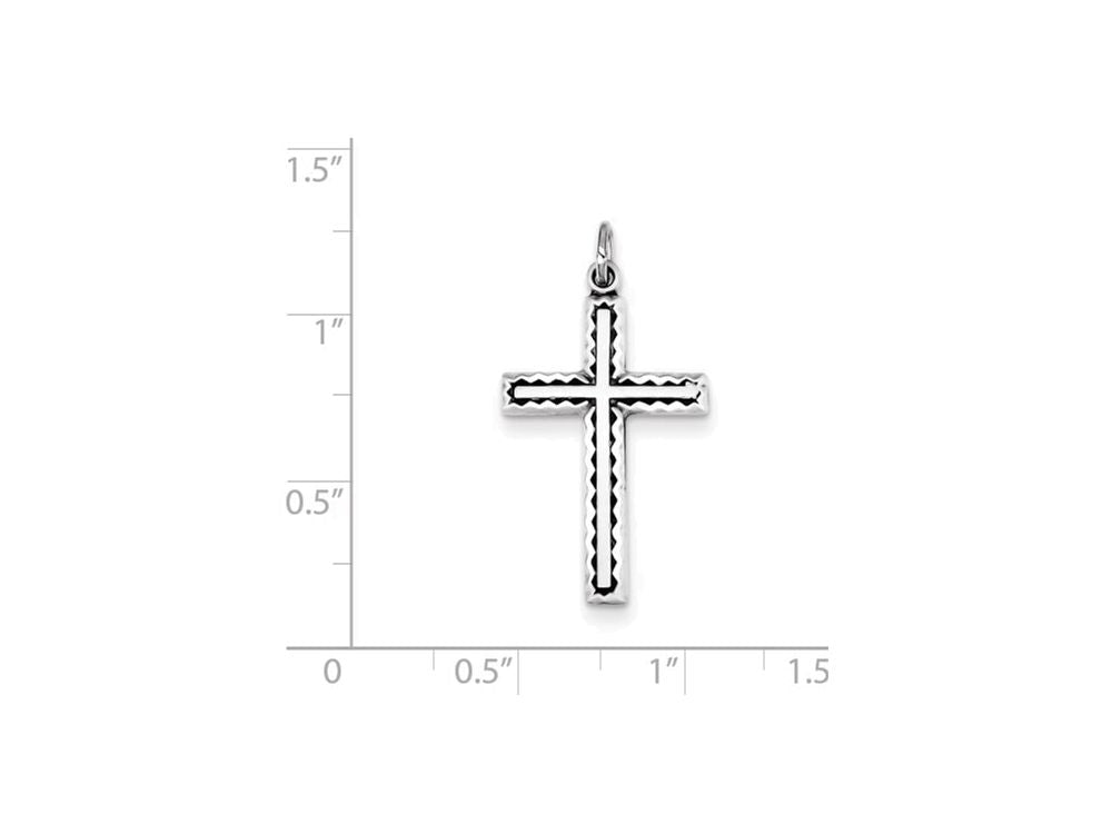 FJC Finejewelers Sterling Silver Antiqued Cross Charm