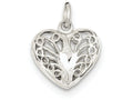 FJC Finejewelers Sterling Silver Filigree Heart Charm