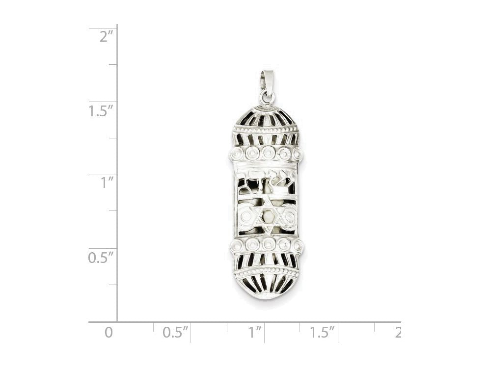 FJC Finejewelers Sterling Silver Fancy Mezuzah Pendant Necklace - Chain Included
