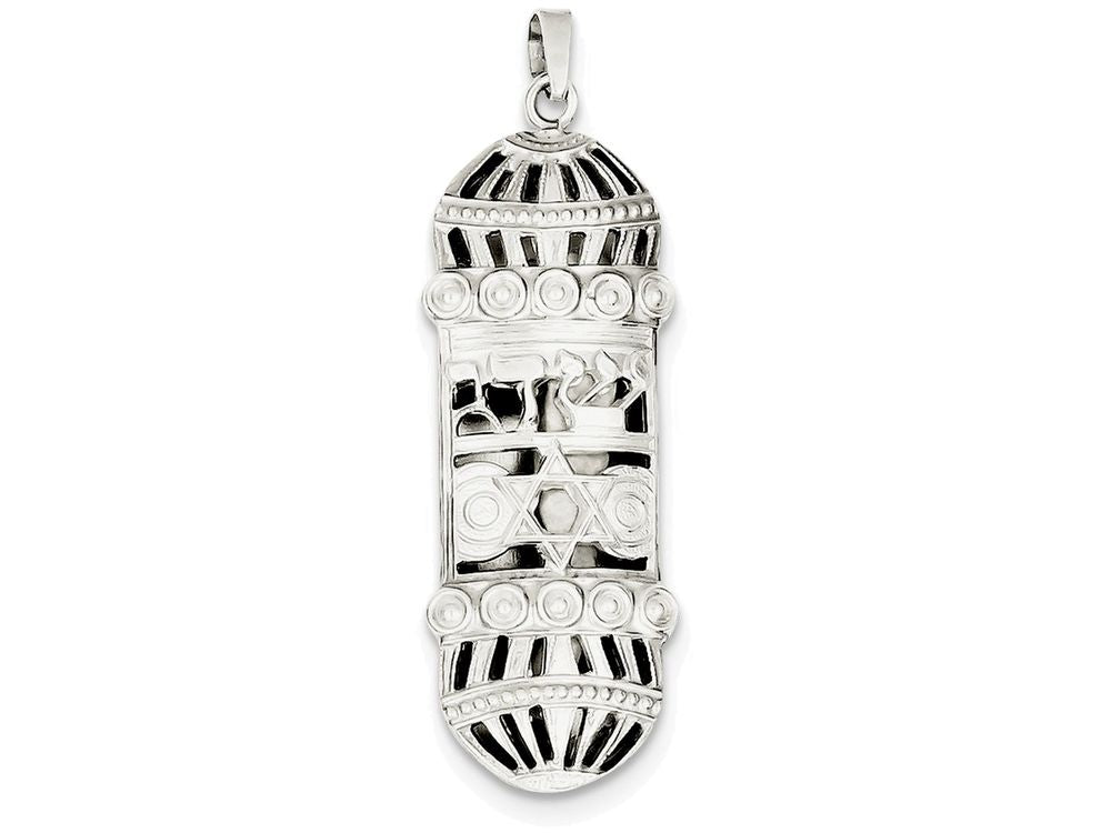FJC Finejewelers Sterling Silver Fancy Mezuzah Pendant Necklace - Chain Included