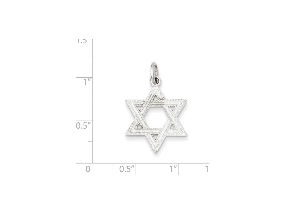 FJC Finejewelers Sterling Silver Satin Star Of David Charm