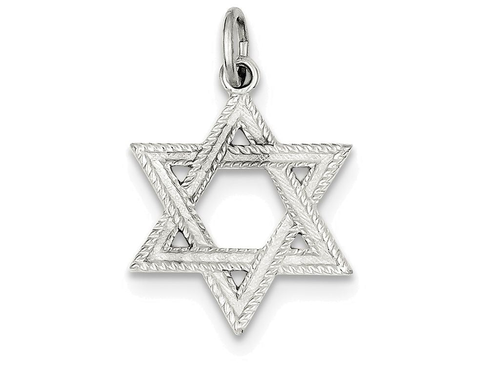 FJC Finejewelers Sterling Silver Satin Star Of David Charm