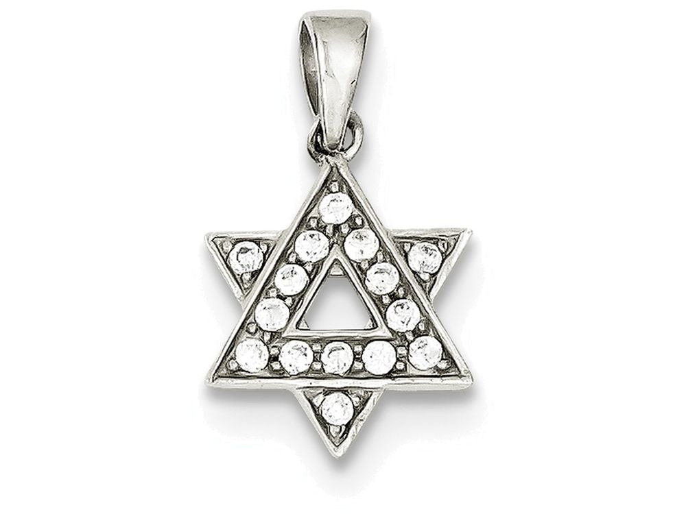 FJC Finejewelers Sterling Silver Cubic Zirconia Star Of David Pendant Necklace - Chain Included