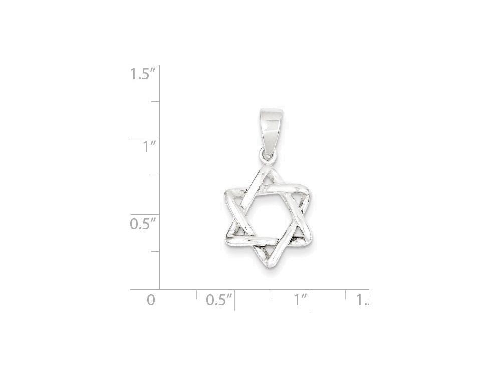 FJC Finejewelers Sterling Silver 3-d Star Of David Pendant Necklace - Chain Included