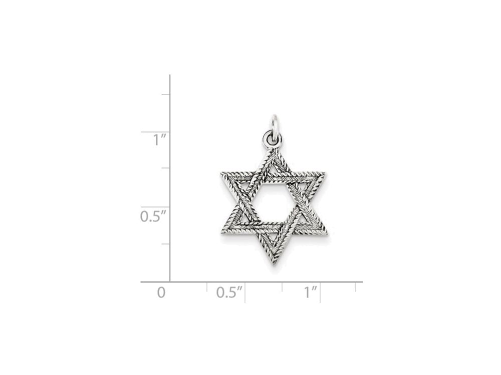 FJC Finejewelers Sterling Silver Antiqued Star Of David Pendant Necklace - Chain Included