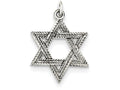 FJC Finejewelers Sterling Silver Antiqued Star Of David Pendant Necklace - Chain Included