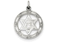FJC Finejewelers Sterling Silver Star Of David Disc Charm