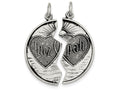 FJC Finejewelers Sterling Silver Antiqued Mitzpah Charm
