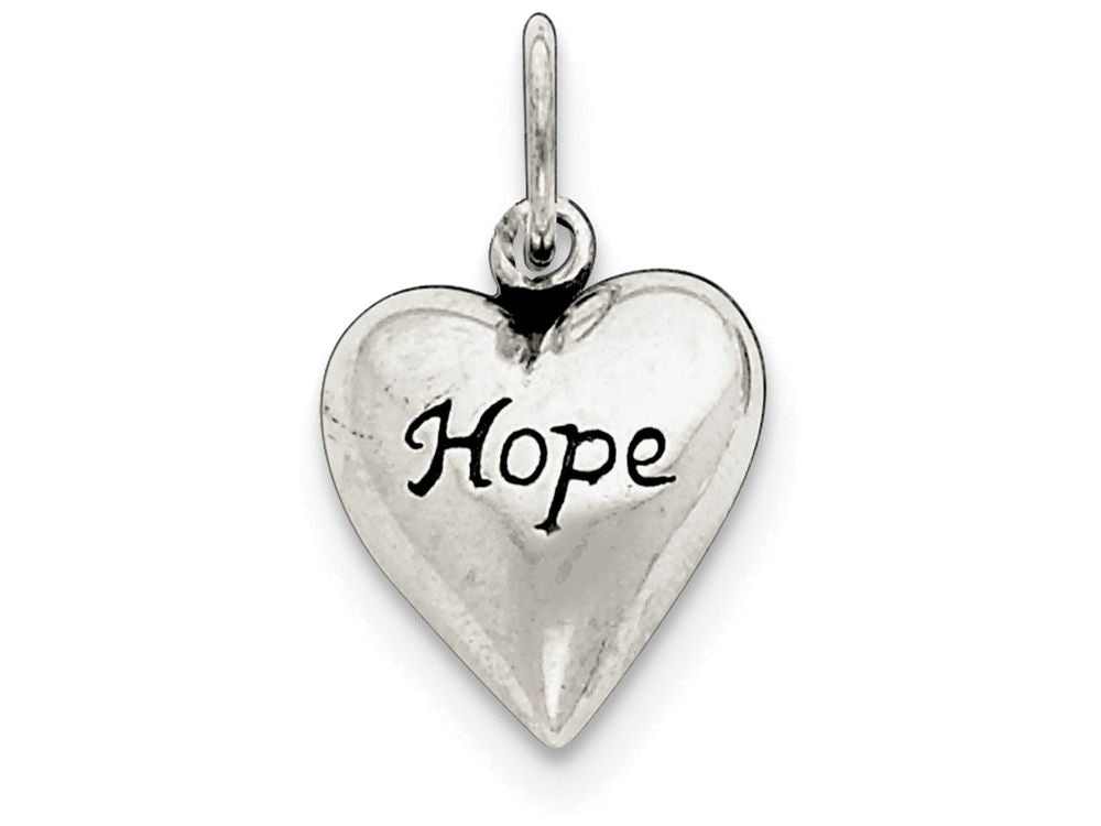 FJC Finejewelers Sterling Silver Antiqued Hope Pendant Necklace - Chain Included