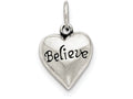 FJC Finejewelers Sterling Silver Antiqued Believe Pendant Necklace - Chain Included