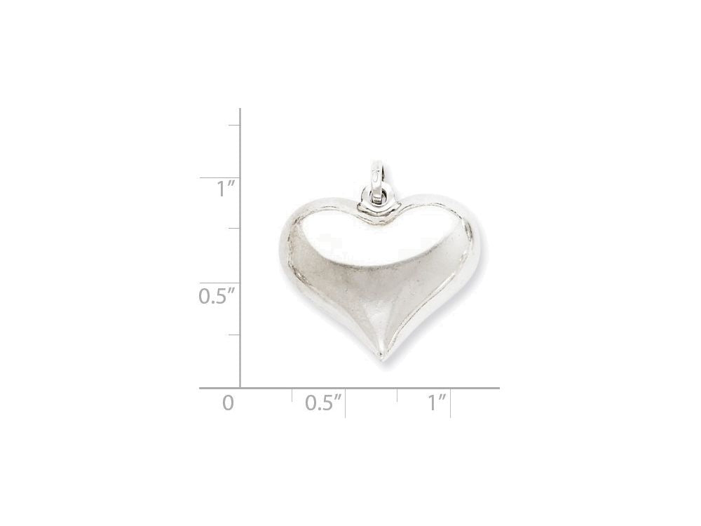 FJC Finejewelers Sterling Silver Puffed Heart Pendant Necklace - Chain Included