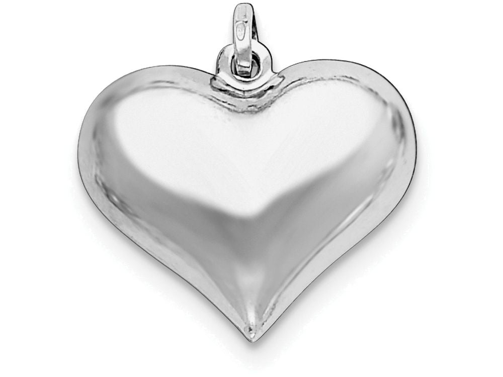 FJC Finejewelers Sterling Silver Puffed Heart Pendant Necklace - Chain Included