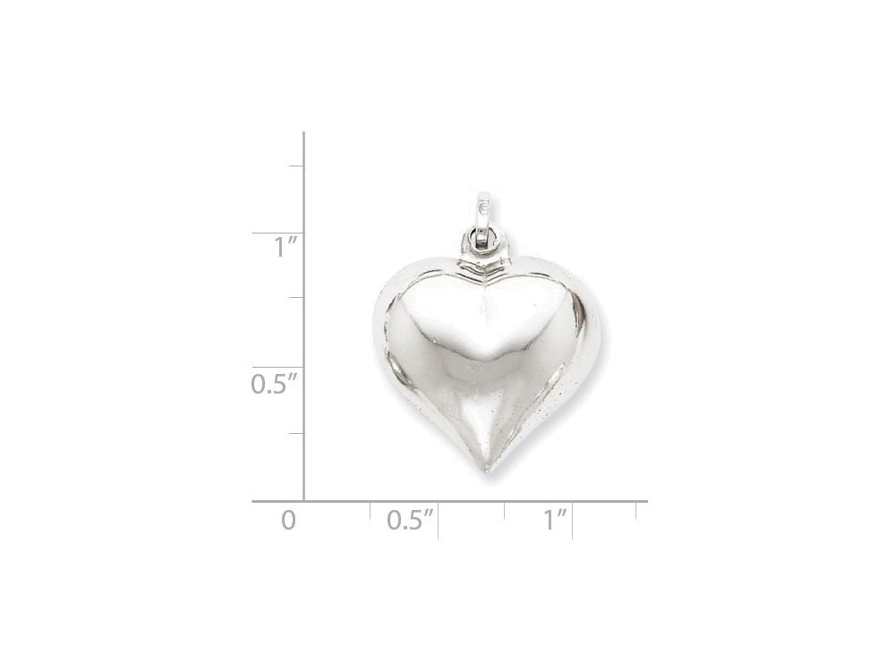 FJC Finejewelers Sterling Silver Puffed Heart Pendant Necklace - Chain Included