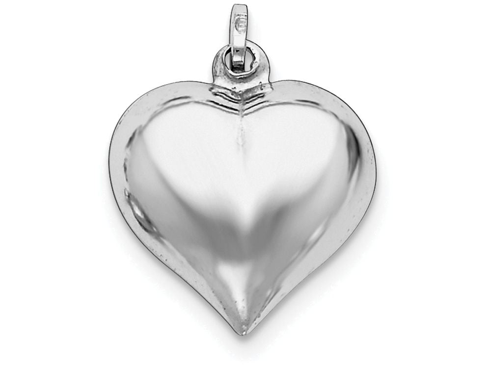 FJC Finejewelers Sterling Silver Puffed Heart Pendant Necklace - Chain Included