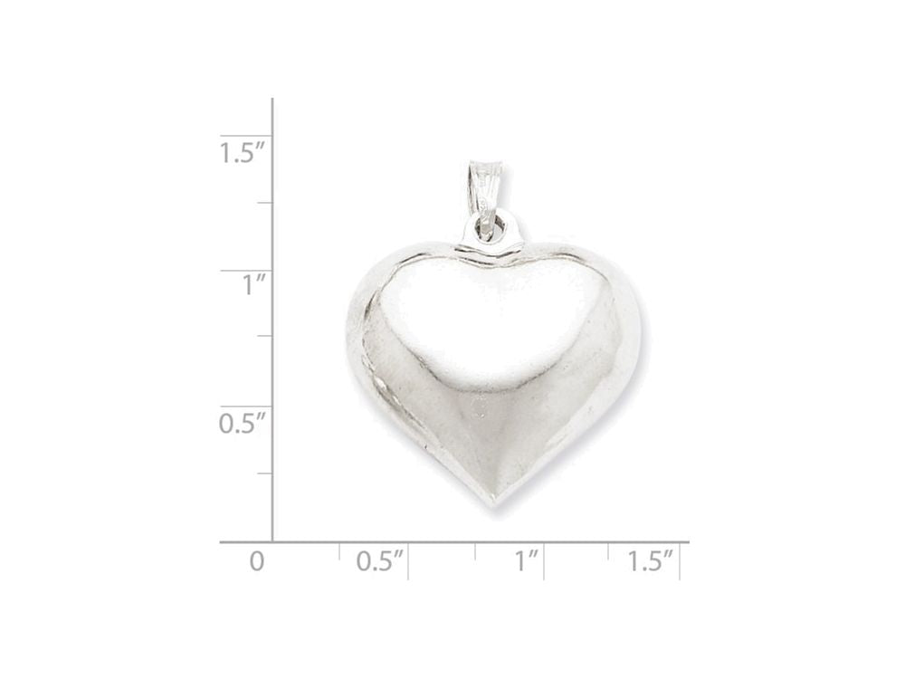 FJC Finejewelers Sterling Silver Puffed Heart Pendant Necklace - Chain Included