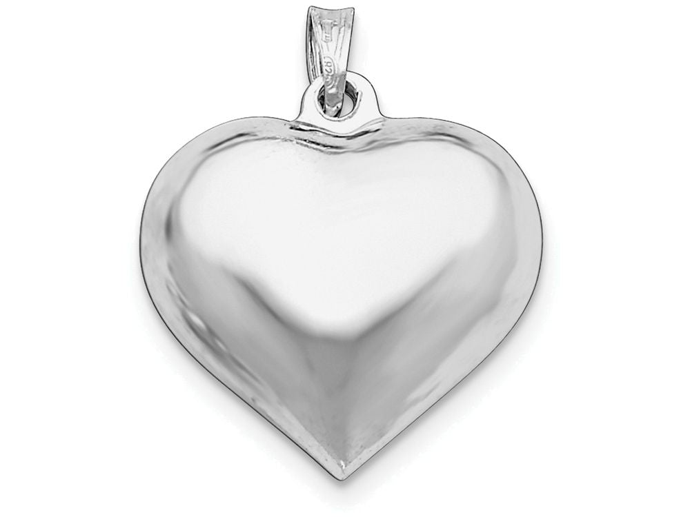 FJC Finejewelers Sterling Silver Puffed Heart Pendant Necklace - Chain Included