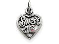 FJC Finejewelers Sterling Silver Antiqued Sweet 16 Heart Charm
