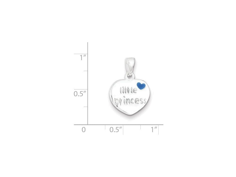 FJC Finejewelers Sterling Silver Enameled Little Princess Heart Pendant Necklace - Chain Included