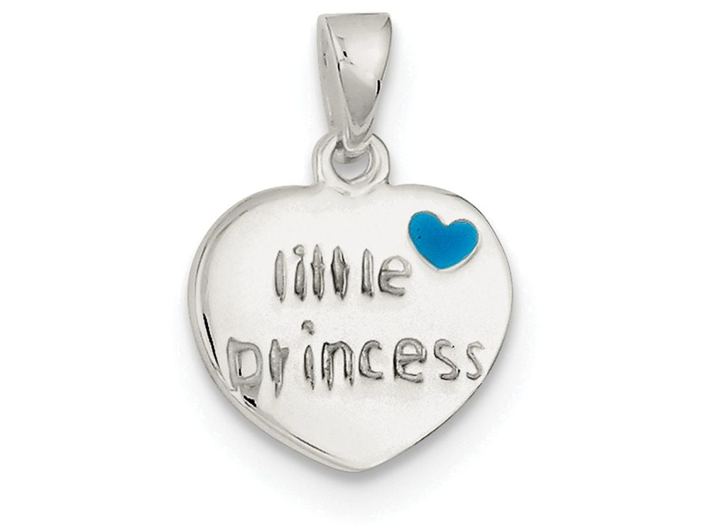 FJC Finejewelers Sterling Silver Enameled Little Princess Heart Pendant Necklace - Chain Included