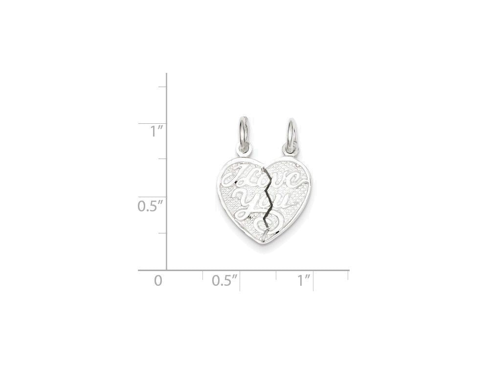 FJC Finejewelers Sterling Silver I Love You 2-piece Break Apart Heart Charm