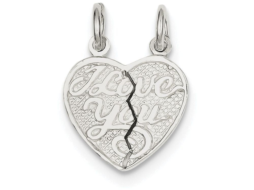 FJC Finejewelers Sterling Silver I Love You 2-piece Break Apart Heart Charm