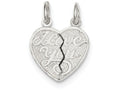 FJC Finejewelers Sterling Silver I Love You 2-piece Break Apart Heart Charm