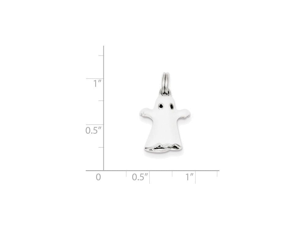 FJC Finejewelers Sterling Silver White Enamel Ghost Charm