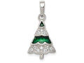 FJC Finejewelers Sterling Silver Cubic Zirconia Christmas Tree Pendant Necklace - Chain Included