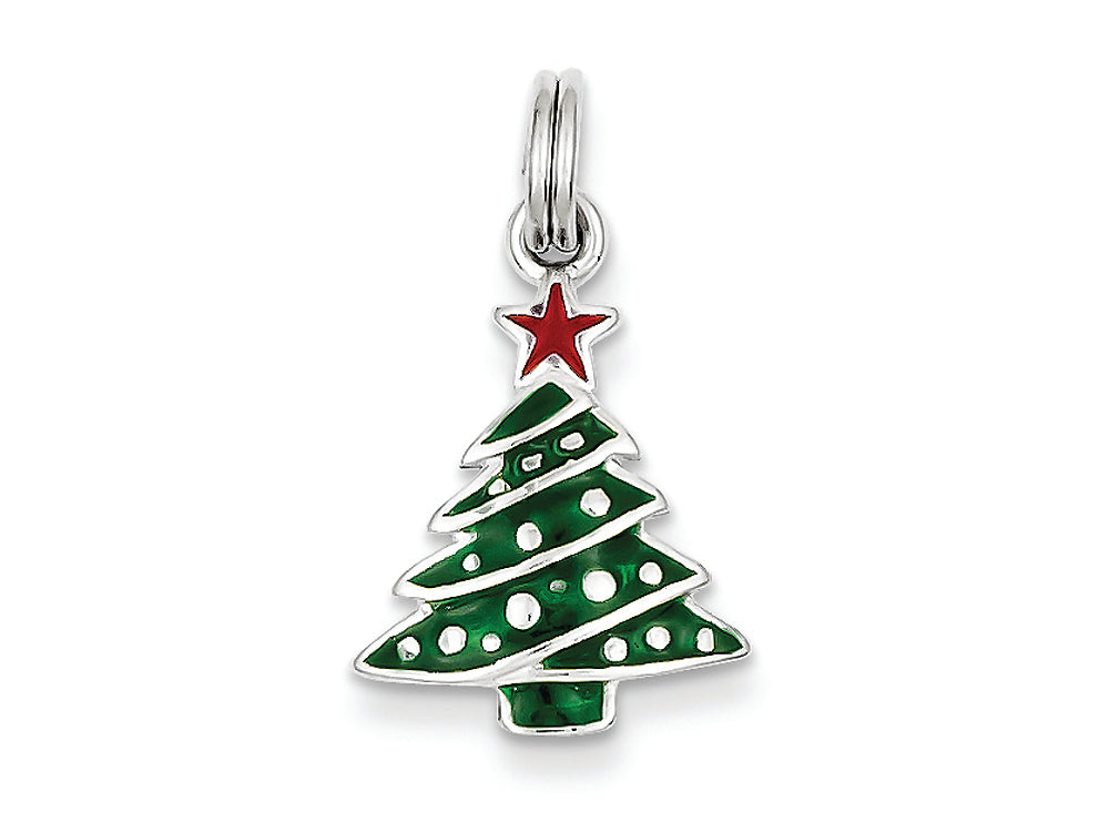 FJC Finejewelers Sterling Silver Enamel Christmas Tree Charm