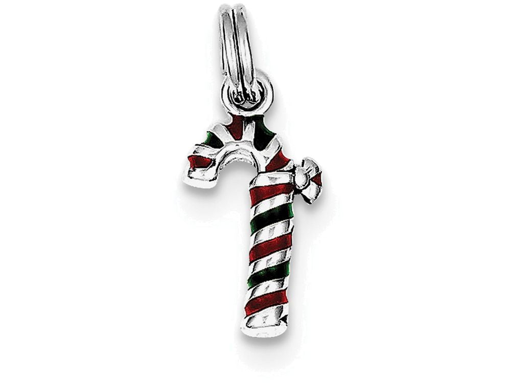 FJC Finejewelers Sterling Silver Enamel Candy Cane Charm