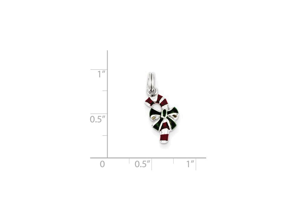 FJC Finejewelers Sterling Silver Enamel Candy Cane Charm