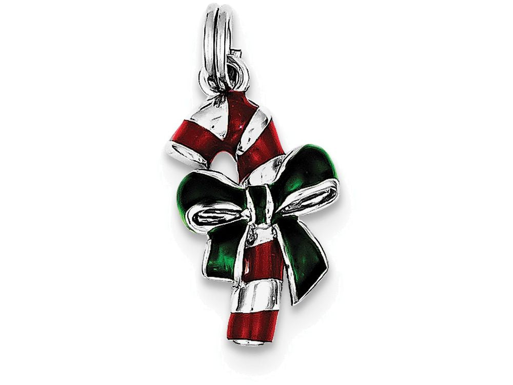 FJC Finejewelers Sterling Silver Enamel Candy Cane Charm