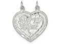FJC Finejewelers Sterling Silver Best Friend 2-piece Break Apart Heart Charm