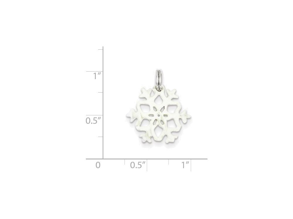 FJC Finejewelers Sterling Silver Enameled Snowflake Charm