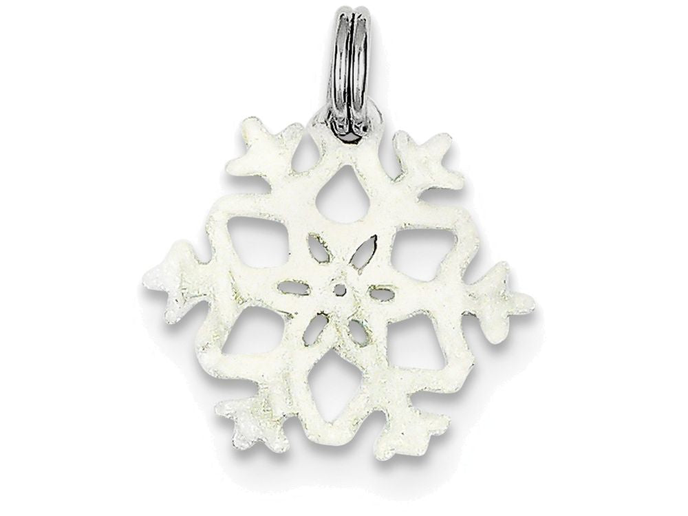 FJC Finejewelers Sterling Silver Enameled Snowflake Charm