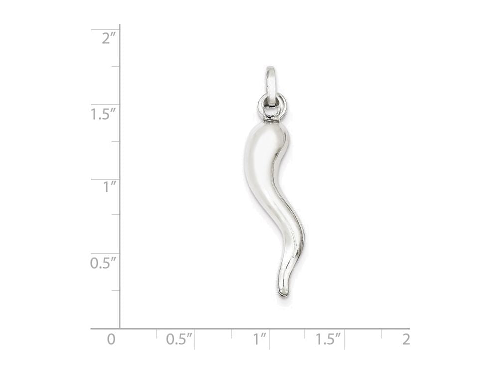 FJC Finejewelers Sterling Silver Italian Horn Pendant Necklace - Chain Included