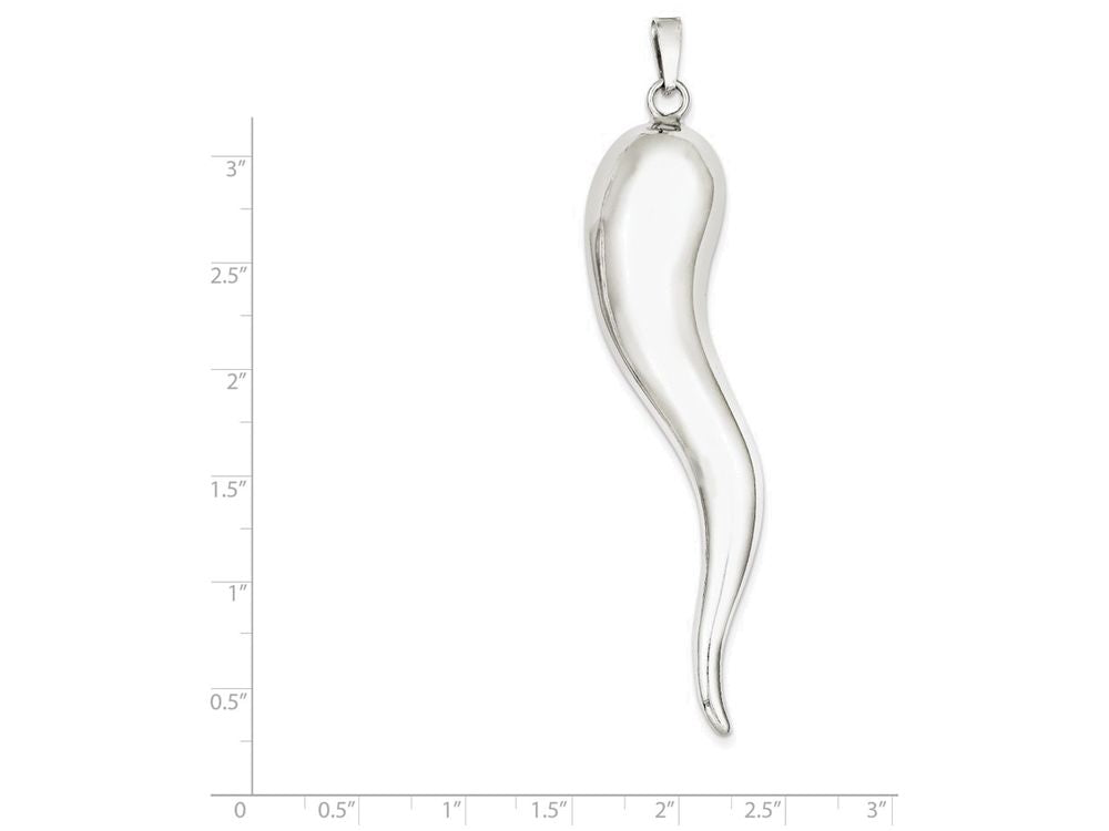FJC Finejewelers Sterling Silver Italian Horn Pendant Necklace - Chain Included