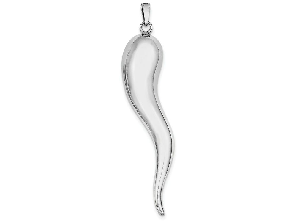 FJC Finejewelers Sterling Silver Italian Horn Pendant Necklace - Chain Included