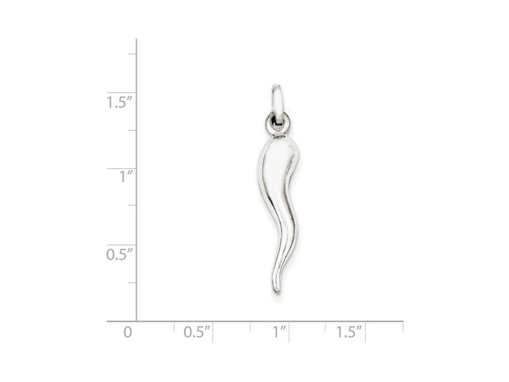FJC Finejewelers Sterling Silver Italian Horn Pendant Necklace - Chain Included