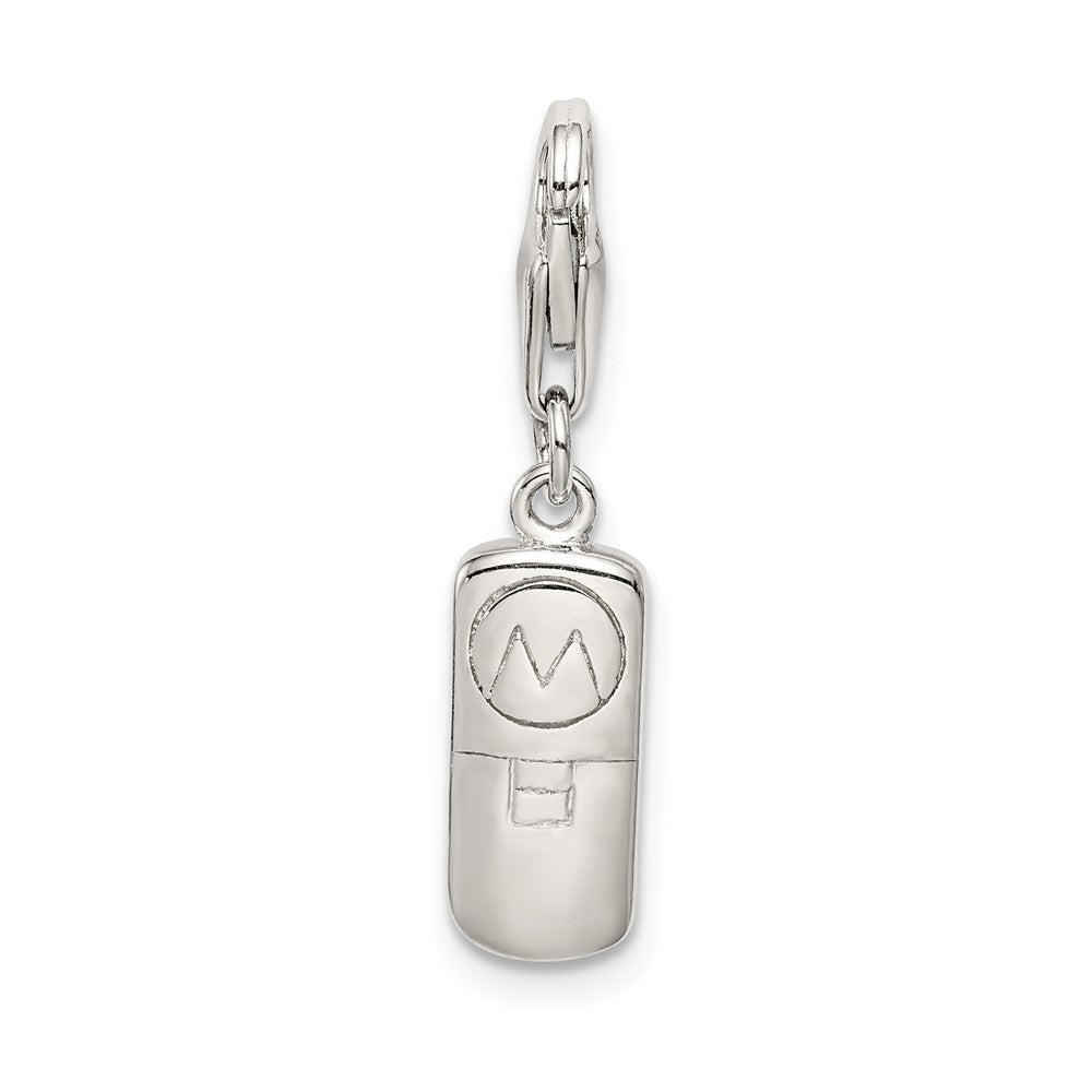 FJC Finejewelers Sterling Silver Cubic Zirconia and Enameled Cell Phone Charm
