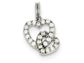FJC Finejewelers Sterling Silver Cubic Zirconia Heart Charm