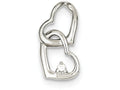 FJC Finejewelers Sterling Silver Cubic Zirconia Hearts Pendant Necklace - Chain Included