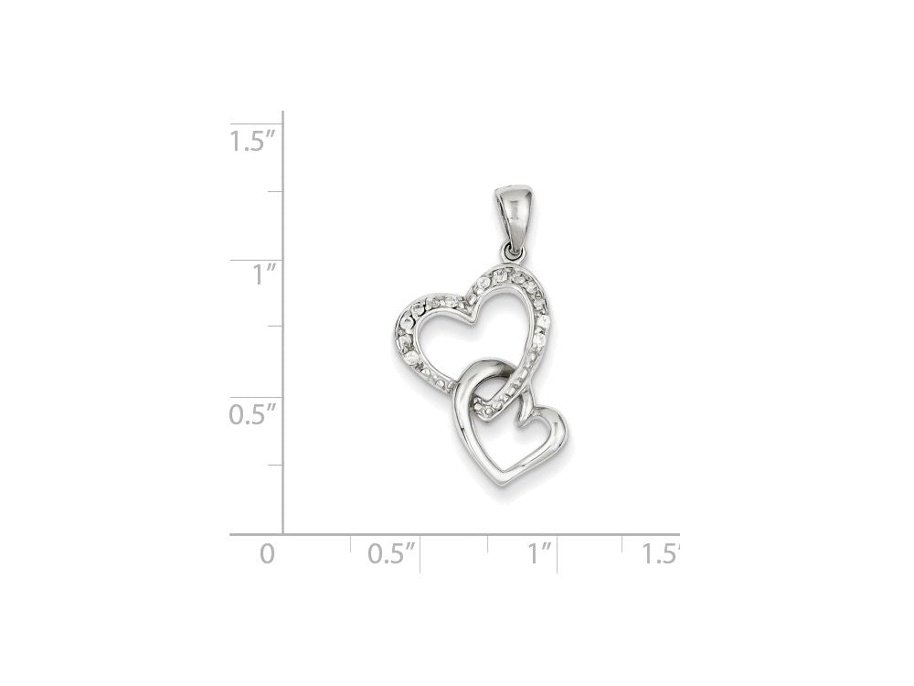 FJC Finejewelers Sterling Silver Heart Cubic Zirconia Pendant Necklace - Chain Included