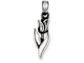 FJC Finejewelers Sterling Silver Antiqued Tulip Pendant Necklace - Chain Included