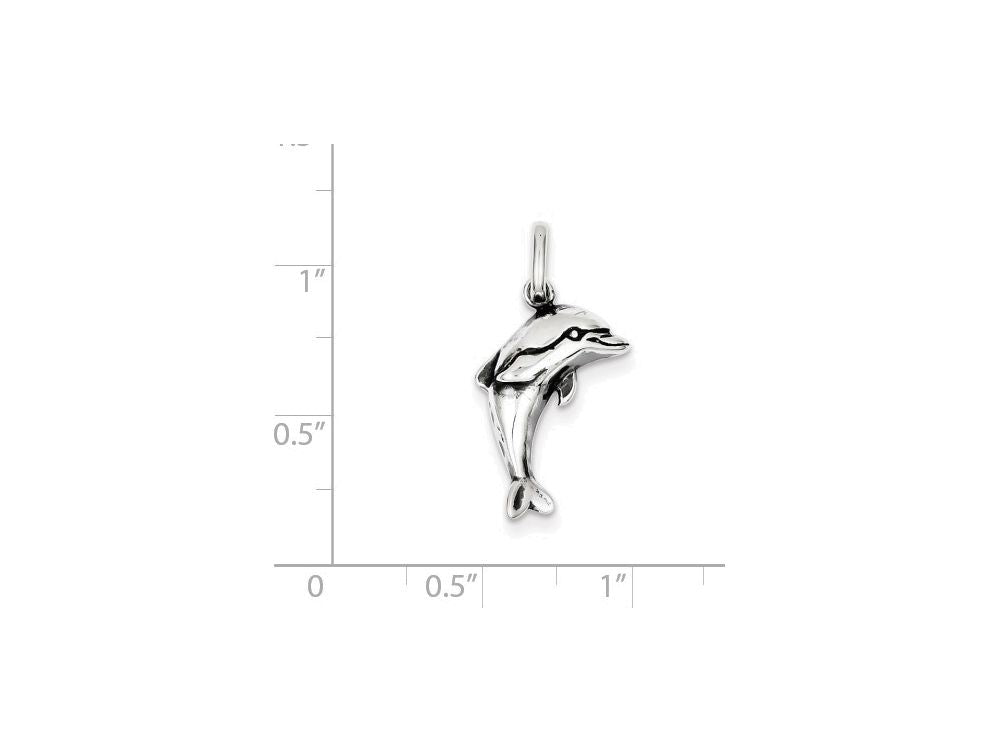 FJC Finejewelers Sterling Silver Antiqued Dolphin Pendant Necklace - Chain Included